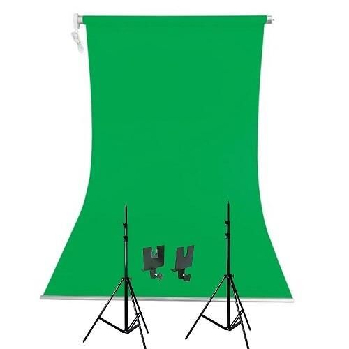 Weifeng 190cm x 400cm Kumaş Taşınabilir Sonsuz Greenbox (Yeşil) Fon Perdesi Seti