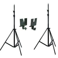 Weifeng 190cm x 400cm Kumaş Taşınabilir Sonsuz Siyah Fon Perdesi Seti