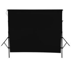 Weifeng 190cm x 400cm Kumaş Taşınabilir Sonsuz Siyah Fon Perdesi Seti