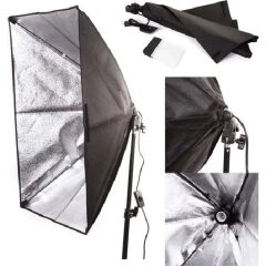 DP 50x70 cm Softbox 2'li Sürekli Işık Seti Youtber Kit Taşıma Çantalı