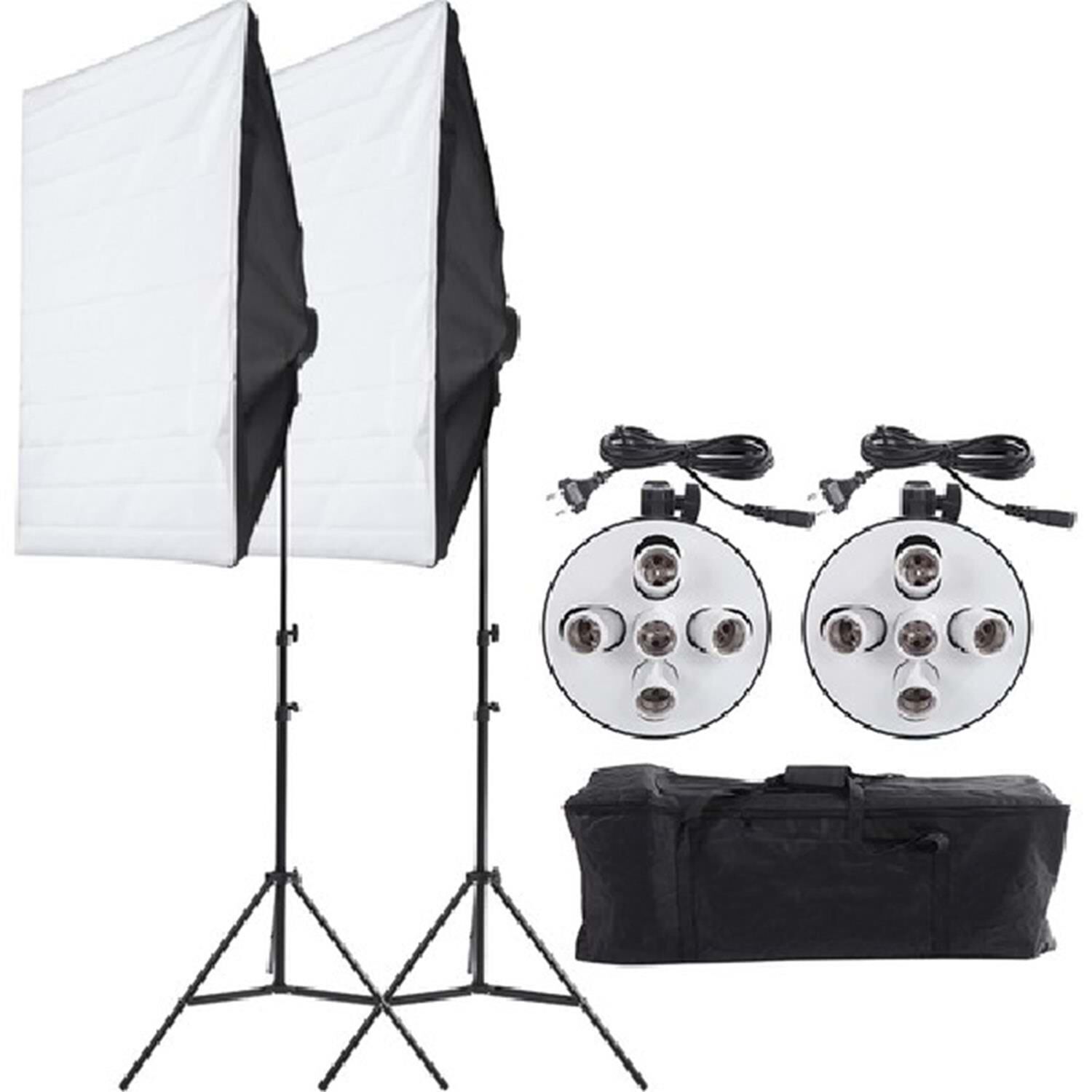 DP 50X70CM 5 Duylu Softbox Sürekli Işık Ikili Set 2m Işık Ayak Stand