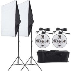 DP 50X70CM 5 Duylu Softbox Sürekli Işık Ikili Set 2m Işık Ayak Stand