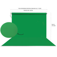 Stüdyo Teknik 160X270Cm Yeşil Fon Perdesi Seti
