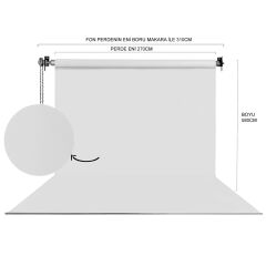 Stüdyo Teknik 270X580Cm Beyaz Fon Perde Seti ve Askısı