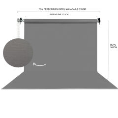 Stüdyo Teknik 270X580Cm Gri Fon Perde Seti ve Askısı