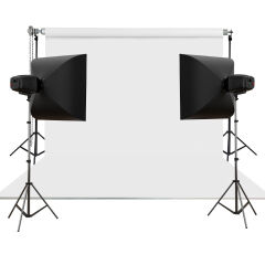 Stüdyo Teknik 270X580Cm Beyaz Taşınabilir Kumaş Fon Perdesi