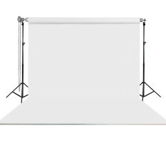 Stüdyo Teknik 270X580Cm Beyaz Taşınabilir Kumaş Fon Perdesi
