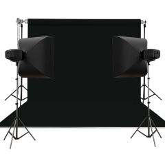 Stüdyo Teknik 270X580Cm Siyah Taşınabilir Kumaş Fon Perdesi