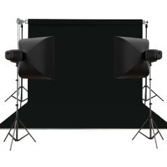 Stüdyo Teknik 270X580Cm Siyah Taşınabilir Kumaş Fon Perdesi