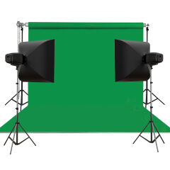 Stüdyo Teknik 270X580Cm Yeşil Taşınabilir Kumaş Fon Perdesi