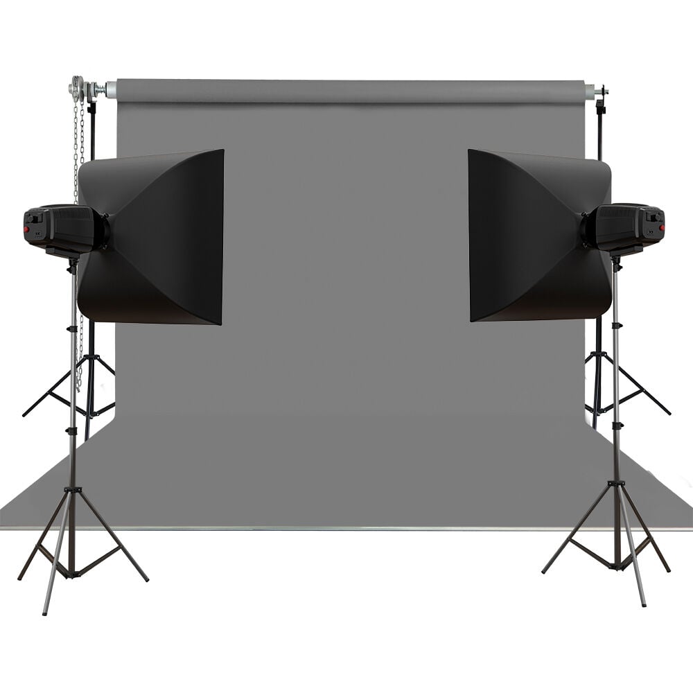 Stüdyo Teknik 270X580Cm Gri Taşınabilir Kumaş Fon Perdesi
