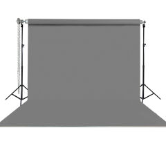Stüdyo Teknik 270X580Cm Gri Taşınabilir Kumaş Fon Perdesi