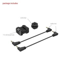 SmallRig Kablosuz mikrofon için İkisi bir arada Braket 2996