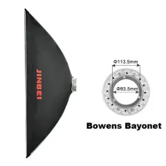 JINBEI KE-25x100cm Hızlı Açılan Strip Softbox Gridli