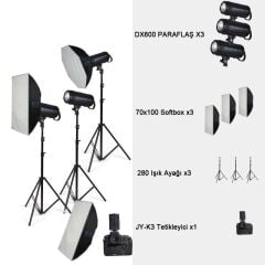 Golden Eagle DX600 Paraflaş 3'lü Set