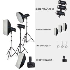 Golden Eagle DX600 Paraflaş 3'lü Set