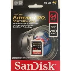 Sandisk Extreme PRO 64GB SD Hafıza Kartı 4K U3 V30 200MB/s