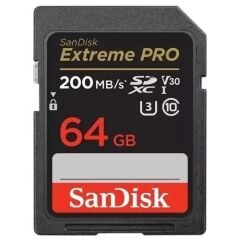 Sandisk Extreme PRO 64GB SD Hafıza Kartı 4K U3 V30 200MB/s