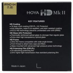 Hoya 67mm HD MK II IR ND64 Filtre (6 Stop)